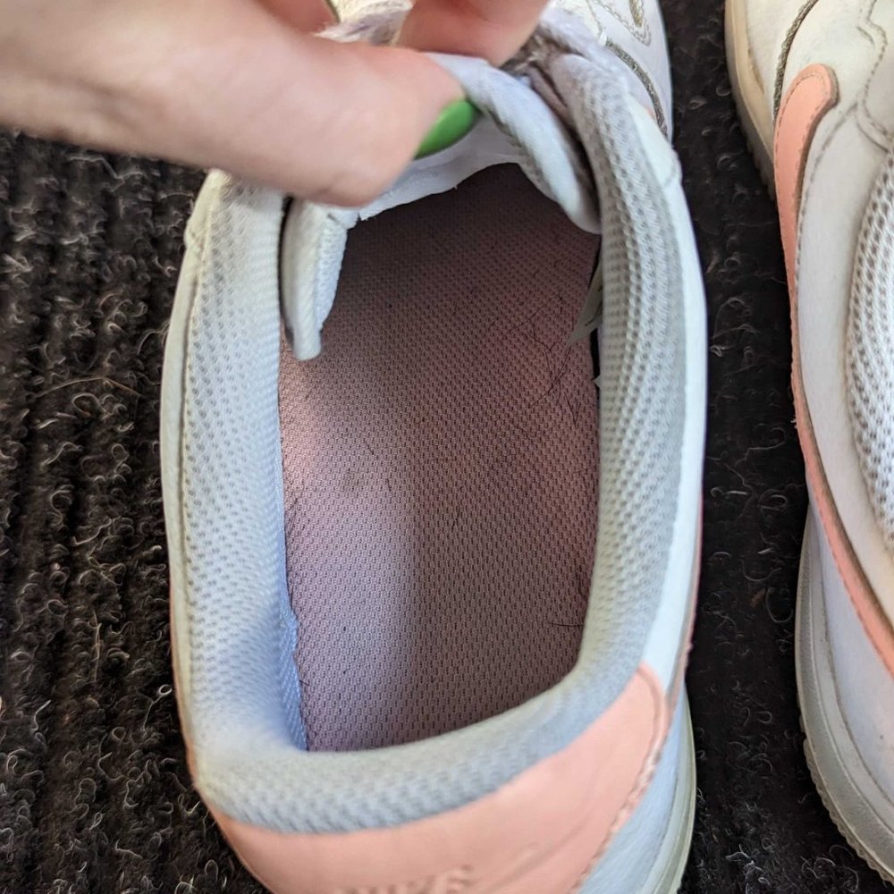 💖HP💖 Nike Air Force 1 Low Leather Trainers AH0287-102 Oracle Pink - Picture 11 of 12